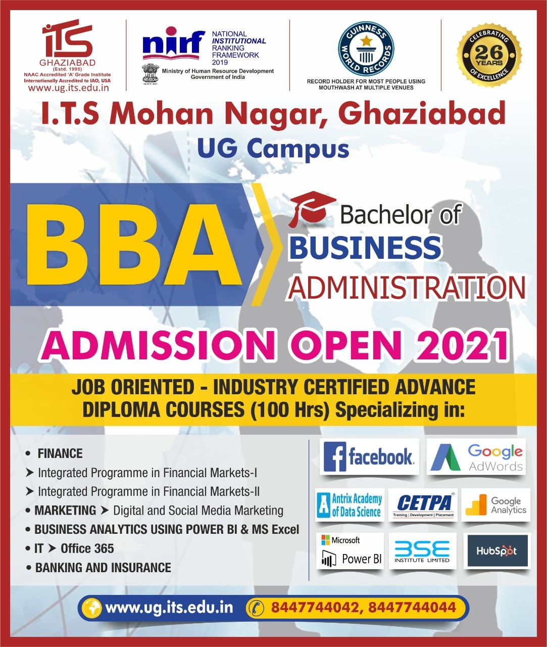 ITS: Admission Eligibility For BBA And BCA Course.